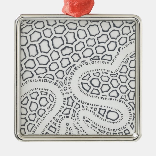 Ornamento De Metal Escala de Cobra preto e branco (Frente)