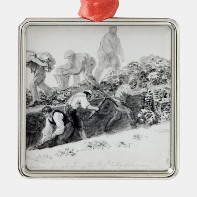 Ornamento De Metal Escavando um furo para as fundações (Frente)