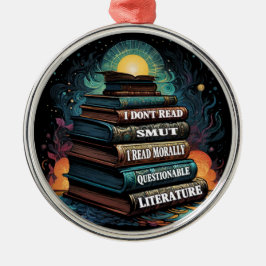 Ornamento De Metal Escolhas de Livros Humor Redondo