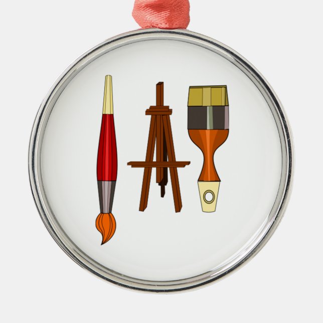 Ornamento De Metal Escovas de pintura e armação da arte (Frente)