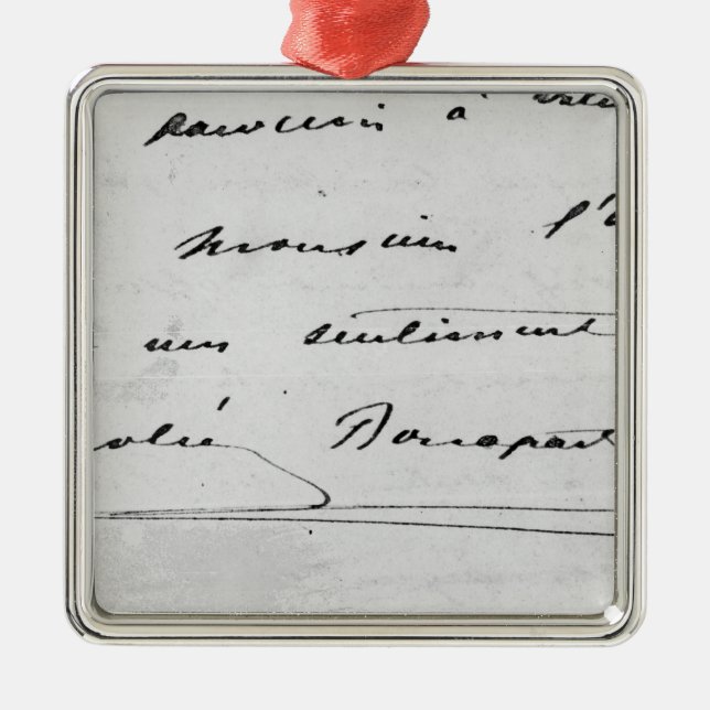 Ornamento De Metal Escrita e assinatura (Frente)