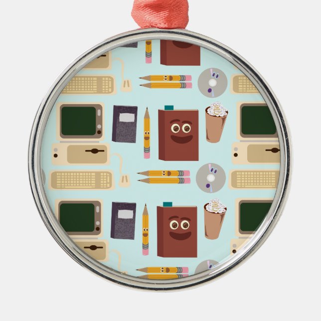 Ornamento De Metal Escritores das coisas divertidas (Frente)