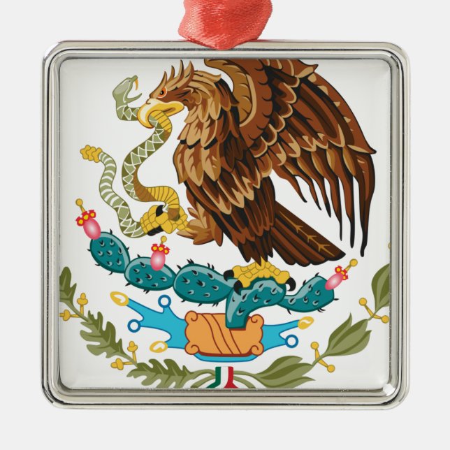 Ornamento De Metal Escudo Nacional de México - Emblema Mexicano (Frente)