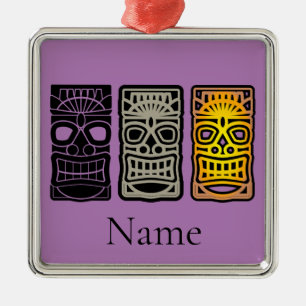 Ornamento De Metal Esculturas de Tiki triplas Thunder_Cove