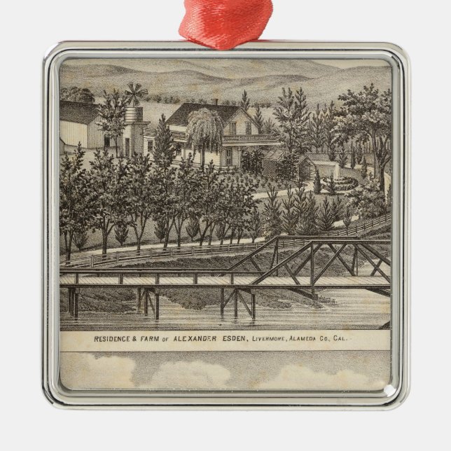 Ornamento De Metal Esden, residências da salva moscatável (Frente)