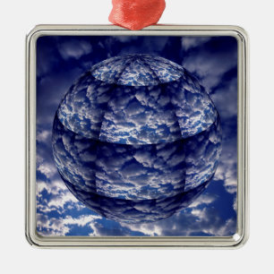 Ornamento De Metal Esfera 3D de nuvem abstrata