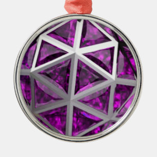 Ornamento De Metal Esfera Ametist Gemstone Roxo