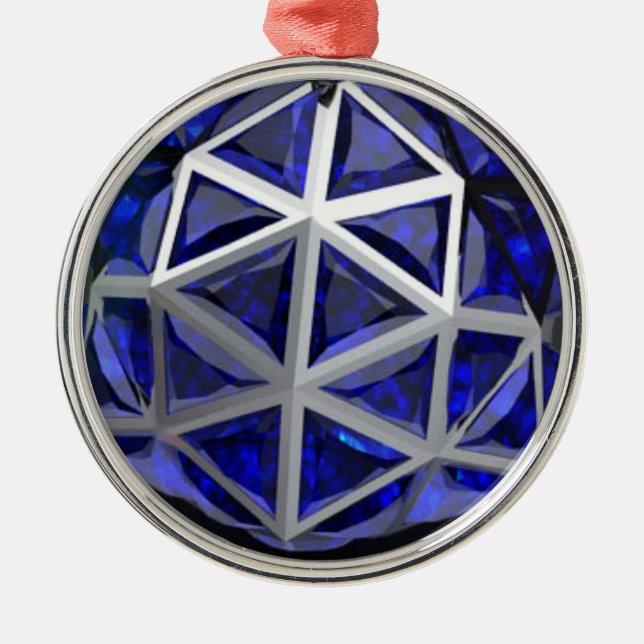 Ornamento De Metal Esfera Azul Sapphire Gemstone (Frente)
