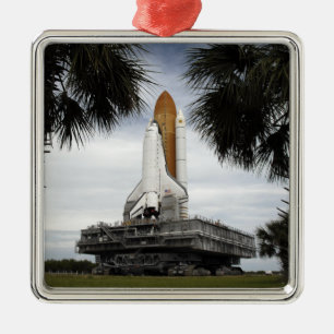 Ornamento De Metal Esforço do vaivém espacial do quadro das árvore