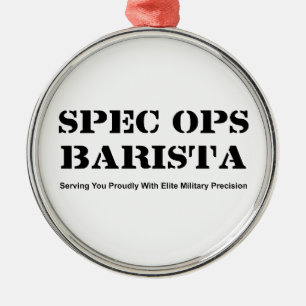 Ornamento De Metal Especs. Ops Barista