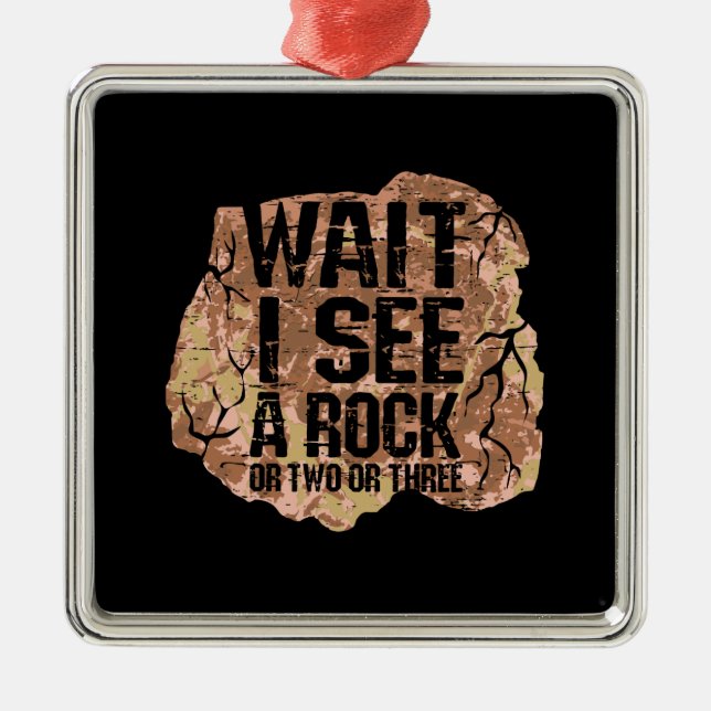 Ornamento De Metal Espere, Vejo Uma Pedra (Frente)