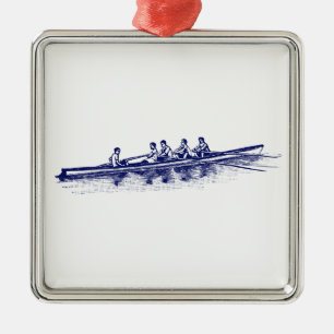 Ornamento De Metal Esportes Aquáticos Equipe de Remo Remadores Cor Az