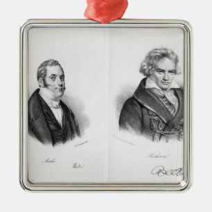 Ornamento De Metal Esprit Auber e Ludwig van Beethoven
