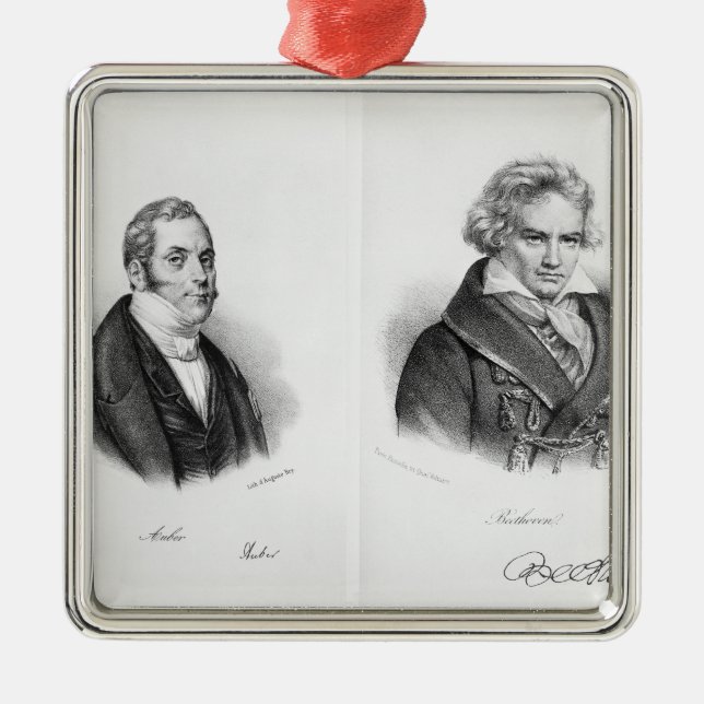 Ornamento De Metal Esprit Auber e Ludwig van Beethoven (Frente)
