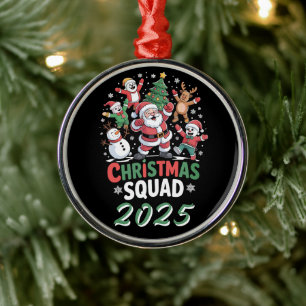 Ornamento De Metal Esquadrão de Natal Personalizado 2025 Família Papa