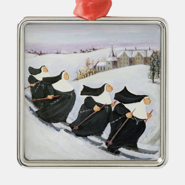 Ornamento De Metal Esqui (Frente)