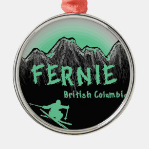 Ornamento De Metal Esqui de Canadá do Columbia Britânica de Fernie