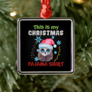 Ornamento De Metal Esta é Minha Camisa de Pajama de Natal da Coruja
