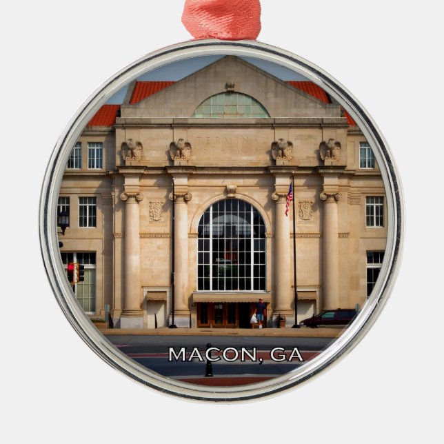 Ornamento De Metal ESTAÇÃO TERMINAL - Macon, Geórgia (Frente)