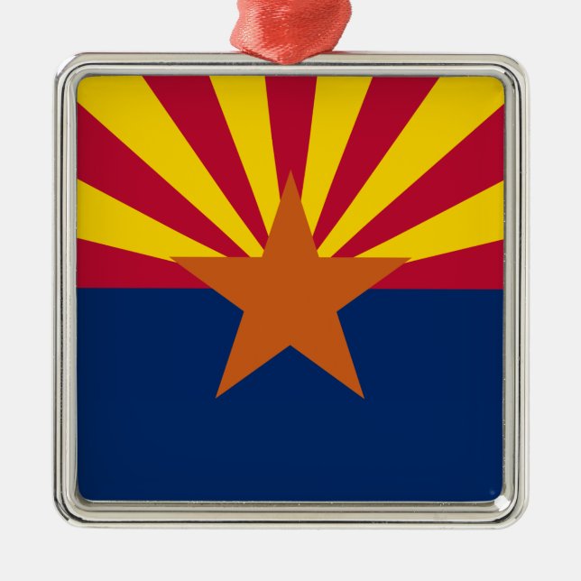 Ornamento De Metal Estado de bandeira da Arizona (Frente)