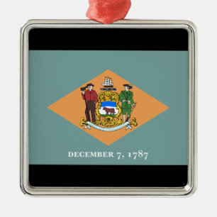 Ornamento De Metal Estado de Bandeira de Delaware
