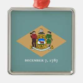 Ornamento De Metal Estado de bandeira de Delaware (DE, EUA)