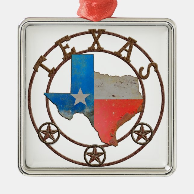 Ornamento De Metal Estado do Texas Wdry Iron (Frente)