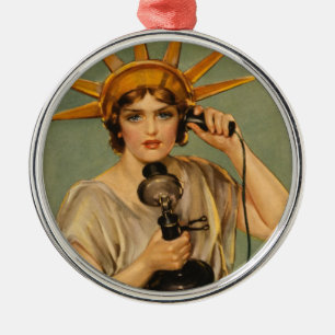 Ornamento De Metal Estátua da liberdade do vintage, anúncio