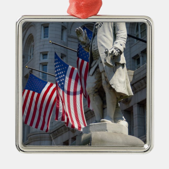 Ornamento De Metal Estátua de Benjamin Franklin em Washington, DC (Frente)