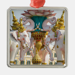Ornamento De Metal Estátua de elefantes cor-de-rosa Bangkok Tailând