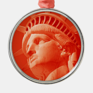 Ornamento De Metal Estátua Vermelha da Liberdade