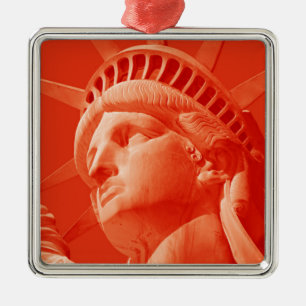 Ornamento De Metal Estátua Vermelha da Liberdade