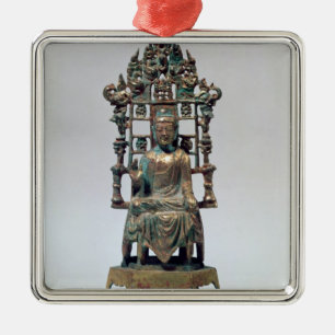 Ornamento De Metal Estatueta de Buddha na meditação, Tang
