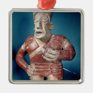 Ornamento De Metal Estatueta de um jogador do tlachtli que veste um