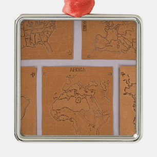 Ornamento De Metal Estêncis do mundo