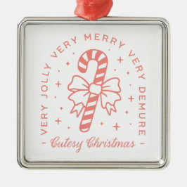 Ornamento De Metal Estética rosa-rosa-coquetel de Natal desagradável