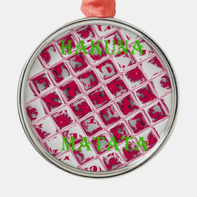 Ornamento De Metal Estilo de Matata Red Hakuna (Frente)