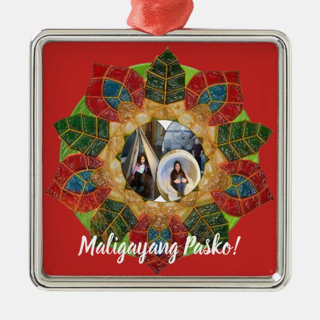 Ornamento De Metal Estilo filipino elegante do Parol, FilAm, (Frente)