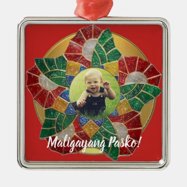 Ornamento De Metal Estilo filipino elegante do Parol, FilAm, (Frente)