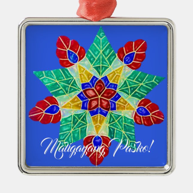 Ornamento De Metal Estilo filipino elegante do Parol, FilAm, (Frente)