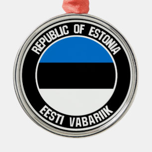 Ornamento De Metal Estônia Round Emblem