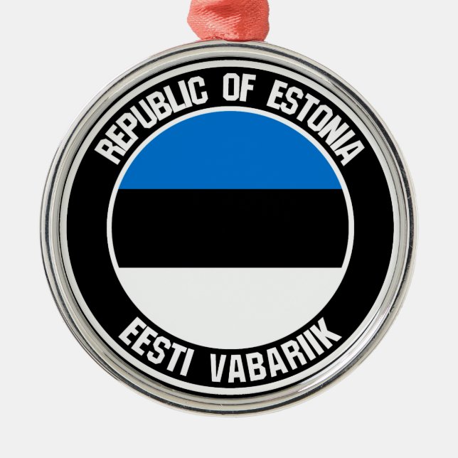Ornamento De Metal Estônia Round Emblem (Frente)