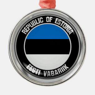 Ornamento De Metal Estônia Round Emblem