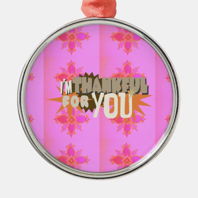 Ornamento De Metal Estou grato por você (Frente)