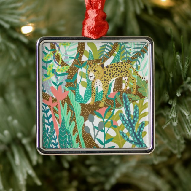 Ornamento De Metal Estrada da Selva - Chita (Árvore)