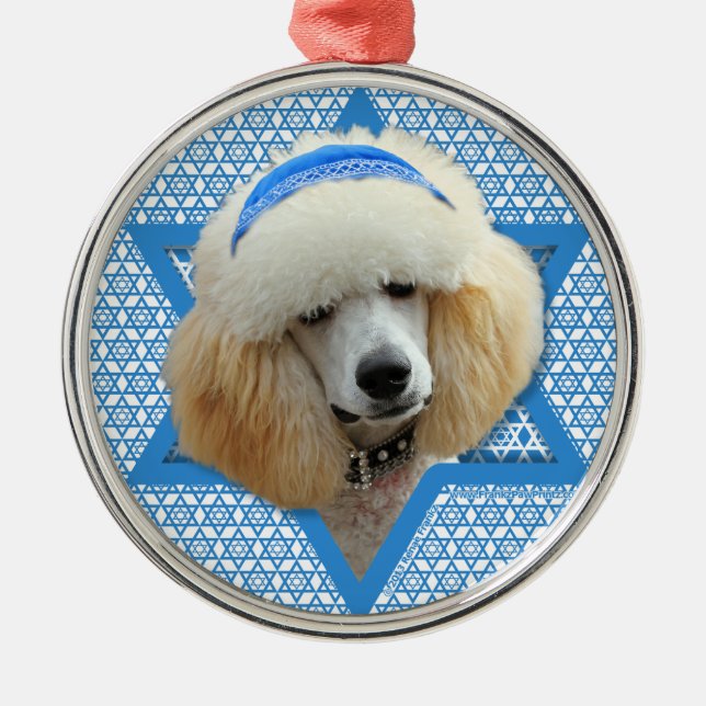 Ornamento De Metal Estrela de Hanukkah de David - Poodle - Apricot (Frente)