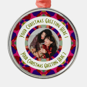 Ornamento De Metal Estrela de Natal Personalizada Rosa Moderno Cumpri