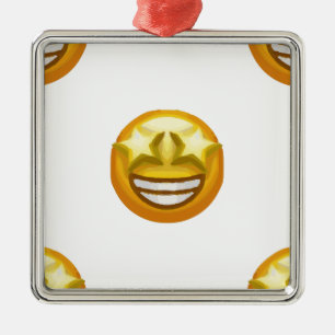 Ornamento De Metal estrela de olhos emoji