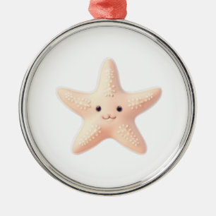 Ornamento De Metal Estrela-do-mar Rosa Fofa