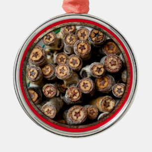 Ornamento De Metal Estrelas ao longo das árvores de madeira de algodã